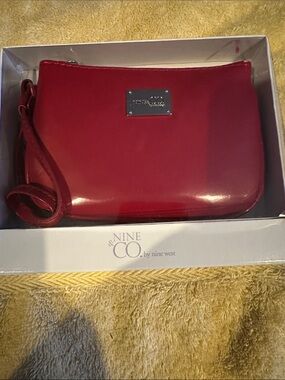 Red Patent Wristlet Clutch